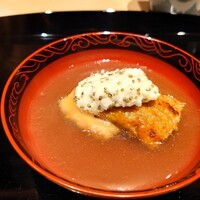 日本料理 山崎 - 絶品煮ウナギ、べっ甲餡、とろろわさび、とんぶり。
