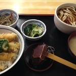 Kikuya - 小海老丼セット　冷たいor温かいそば、うどんをチョイス可　（1,000円）