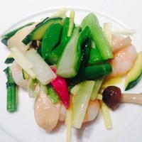 文菜華 - 海老と季節野菜の塩炒め