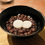 鮨 三心 - 白玉が柔らかくモチモチ、ぜんざい。