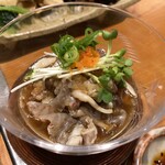 かき傳 - 鯛皮のおろしポン酢あえ680円