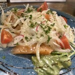 横須賀夜市 - サーモンマリネ