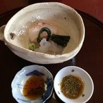 虎屋 壺中庵 - 鯛と車海老の刺身