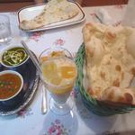インドレストランラスミ - Cセット　と、オレンジラッシー
