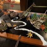 郷土料理ともん - 清津川の天然鮎•オイカワの塩焼き