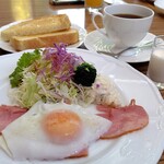 木々珈琲舎 - 厚切りベーコンエッグモーニング、ブレンドコーヒー
