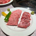 名物生タン焼肉エクボ - 和牛カルビのカイノミ、和牛ロースのランプ