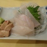 トラットリア アサヒヤ - 石川産　馬ズラハギ刺550円