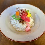 Fortune comes in at the merry gate - スモークサーモンとアボカドのチーズリゾット　¥2,000