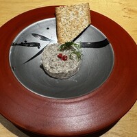 鉄板焼 にし田 - 季節の野菜の一品はきのこのムース仕立て？でした