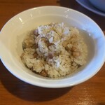 きく屋 - 今日は控えめに肉ごはん（小）を選択。