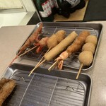 串カツ田中 - エビやうずらの卵など、色々