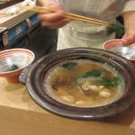 鮨 村上二郎 - トリ貝とワカメ菜のしゃぶしゃぶ