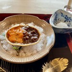 海老亭別館 - 香箱蟹の沖漬け、ご飯