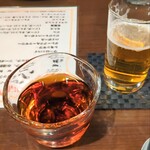 チャイニーズ ダイニング イケガメ - 瓶ビール（アサヒスーパードライ）、紹興酒ホット