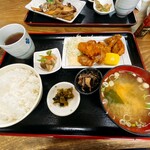 駅前いちば食堂 - 鶏の唐揚げ定食（たしか700円）