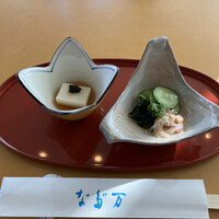 広島 なだ万 - 蟹の酢の物と、卵豆腐