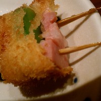 北新地　串かつ凡 - 豚肉とさんど豆♪