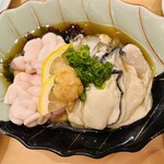 鮨　しらはた - たら白子ぷりっ！真牡蠣大きい！