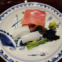 御幸町 田がわ - お造り　鮪　烏賊　