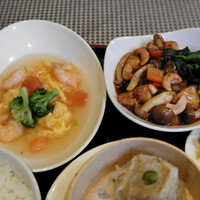雪園 京橋店 - 海老のふんわり卵炒め、カシューナッツと鶏の炒め