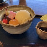 一石庵 - クリームあんみつ800円