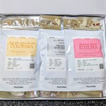 PostCoffee - 浅煎りセット。高い味:コロンビア、ボディが強い:グアテマラ、受けるやつ:エチオピア、とちゃんと住み分けができてます