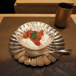 割烹さいお - 豆乳ムース＆苺ソース