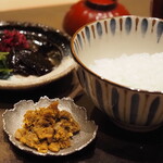 割烹さいお - お供は鯖咖喱そぼろ