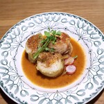 さじこよみ - アンコウのトマト煮込み　ロールキャベツ風ごはん添え