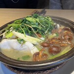 RISTORANTE IL NODO - 平目とナメコ、野草、生ネギ。野菜から甘い汁がでていて、魚の臭さを感じない。
