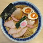 白河手打ち麺 ひかる - チャーシューワンタン麺＋味玉、穂先メンマ