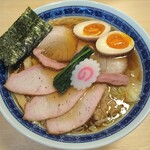 白河手打ち麺 ひかる - チャーシューワンタン麺＋味玉、穂先メンマ