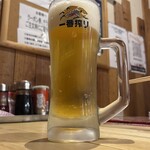 ラーメン縁屋 - キリン一番搾り中ジョッキ580円