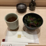 喰い切り鮨 のぶ - 先付けのサラダ