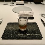 カンテサンス - 甘エビ、オマール海老、胡瓜、ネギ、柑橘のムース