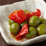 green olives and sundried tomatoes