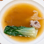 美味いもん屋 わ多なべ - 2024.12 フカヒレ煮込み（湯は、親鶏、もみじ、乾燥野菜、塩）チンゲン菜 糯米