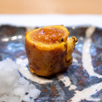 美味いもん屋 わ多なべ - 2024.12 干す前のカラスミ炙り 鬼おろし添え