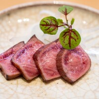 美味いもん屋 わ多なべ - 2024.12 米澤佐藤畜産米沢牛タンのタタキ 土浦柴沼醤油醸造の諸味（もろみ）