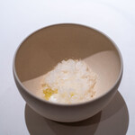 レストラン オオツ - 2024.12 クロモジのシャーベット 小美玉ヨーグルトのババロア レモンオイル