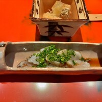 祇園 にしかわ - ⑤向附 河豚たたき/鉄皮 身皮 煮凝り