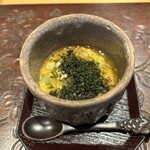 天ぷら たけうち - 天草のノリとモクズガニの茶碗蒸し