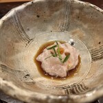 天ぷら たけうち - 1時間前にしめたカワハギの肝あえ