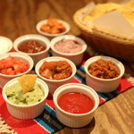 9 types of freshly made salsas each from 350 yen