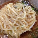 越後秘蔵麺　無尽蔵 - つけ汁に麺投入