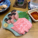 酒場 こばやし - 刺身2種盛（本鮪大トロ、炙りびん長）