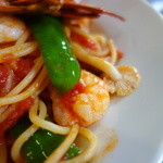 緑山 - 産地に拘ったピーマンでしょうから、味が濃い。若干残念かな～蟹のおいしい出汁の邪魔をした印象・・・