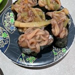 根室花まる - イカニラ軍艦！ニラがシャキシャキ感たまらない‼️