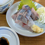 もつやき ばん - 刺し身も一品いただきたくなるんですよー